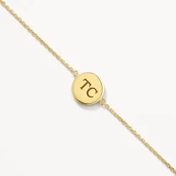 Discount Mini Engravable Circle Bracelet in Gold Engravable Jewellery | 18k Fine Gold Plated
