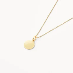 Fashion Mini Engravable Disc Necklace in 10k Gold Gifts For Her | Bridal Gifts