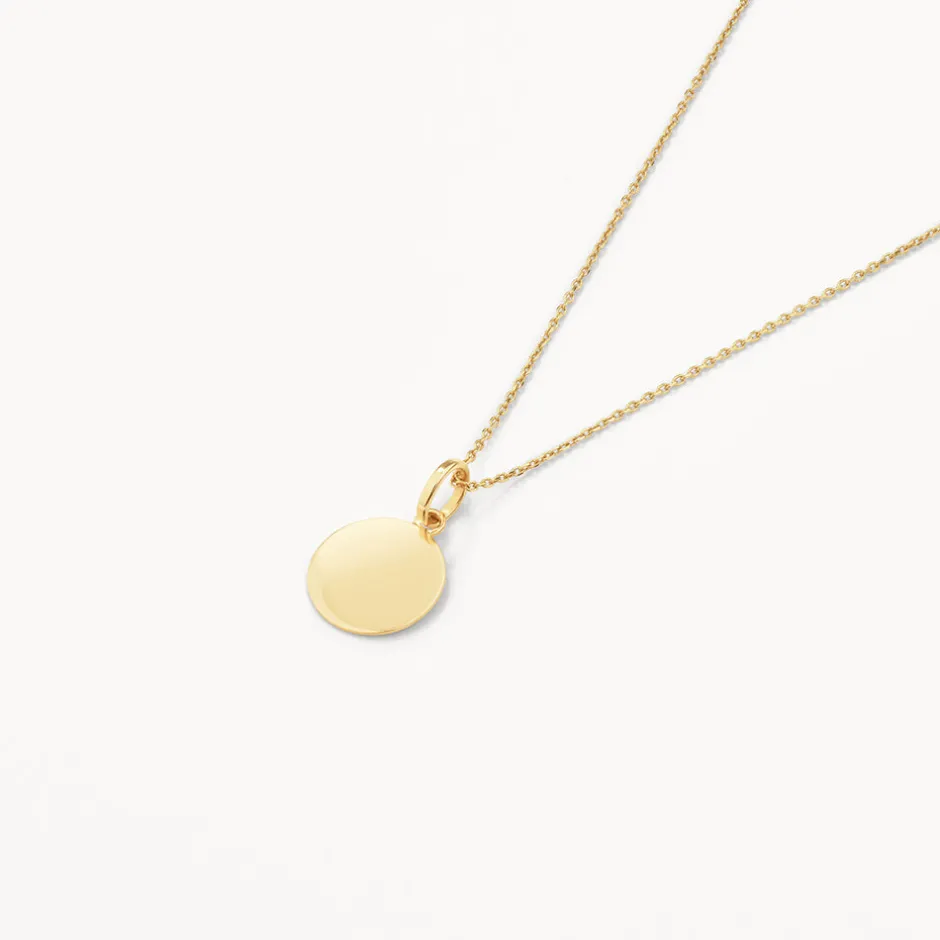 Fashion Mini Engravable Disc Necklace in 10k Gold Gifts For Her | Bridal Gifts