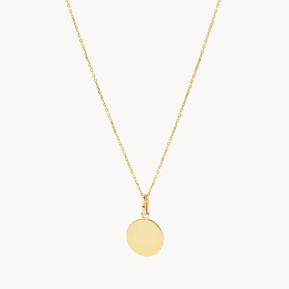 Fashion Mini Engravable Disc Necklace in 10k Gold Gifts For Her | Bridal Gifts