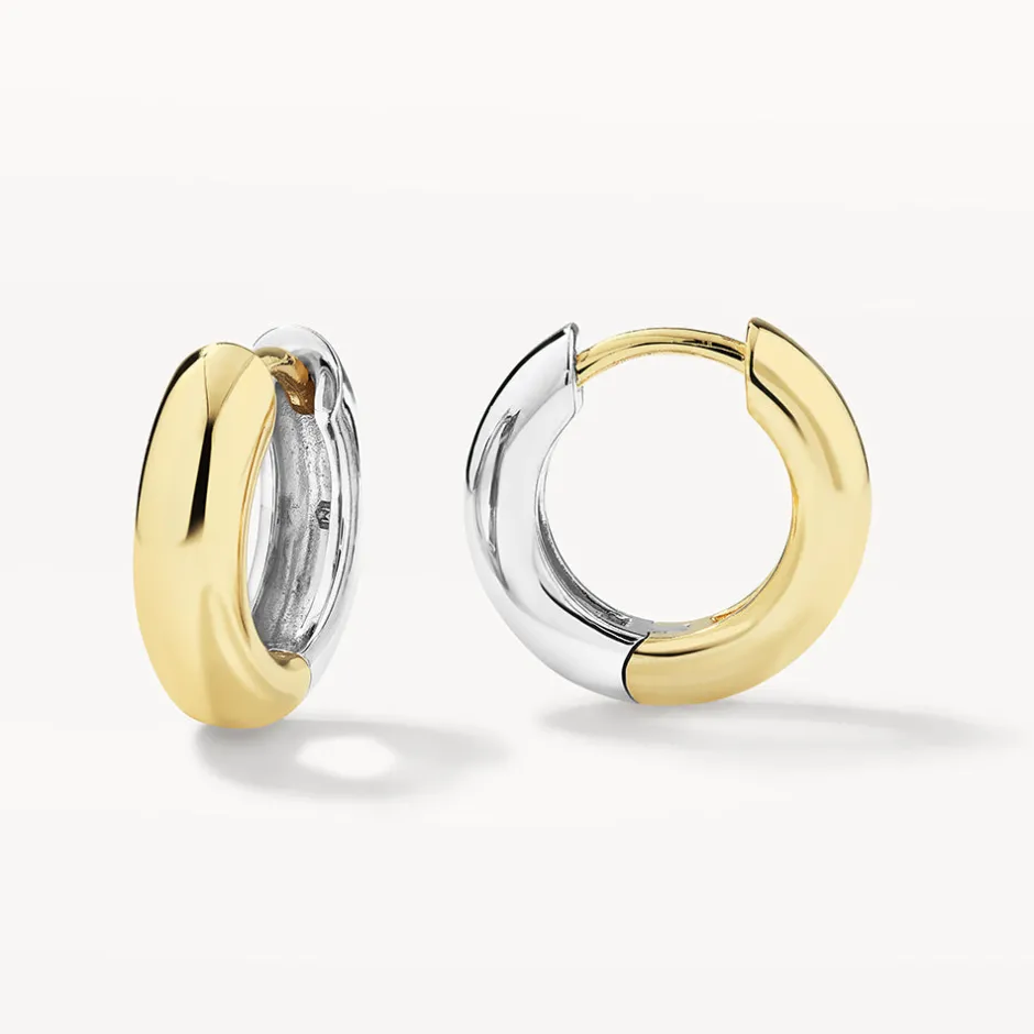 Hot Mini Mixed Metal Reversible Hoop Earring in Gold 18k Fine Gold Plated | Earrings