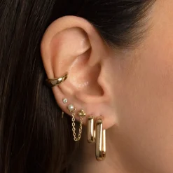 Clearance Mini Paperclip Earrings in Gold 18k Fine Gold Plated | Earrings