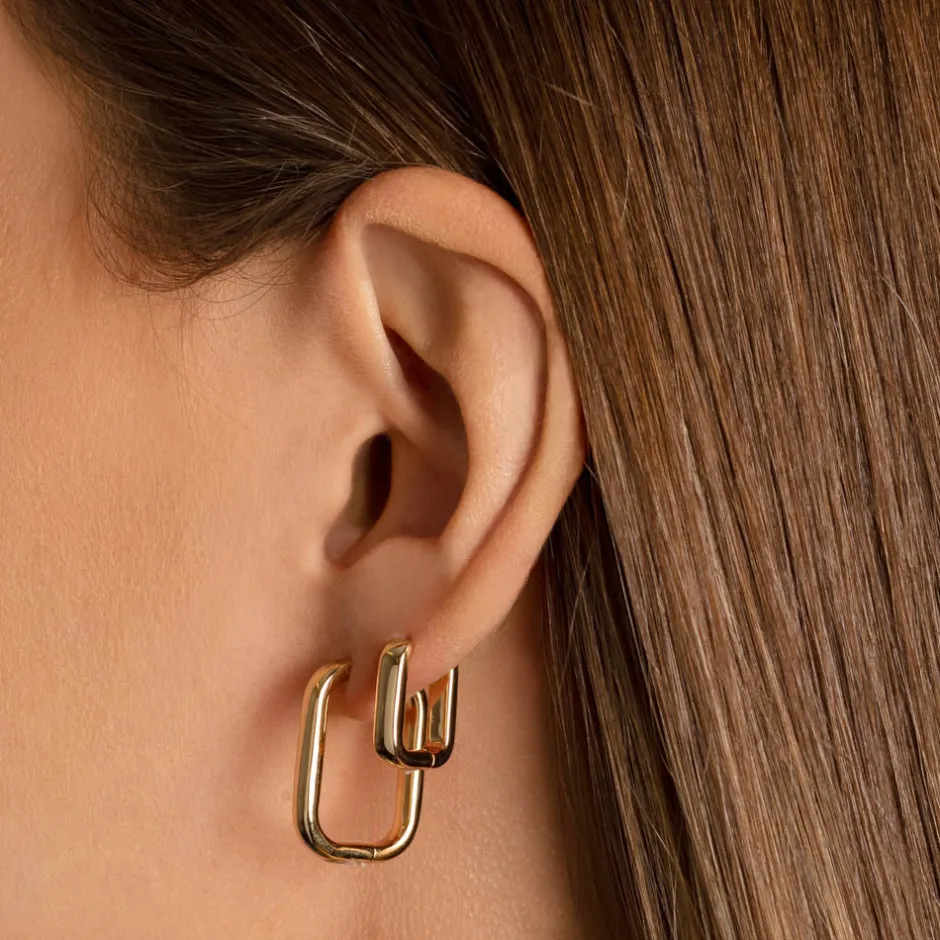 Clearance Mini Paperclip Earrings in Gold 18k Fine Gold Plated | Earrings