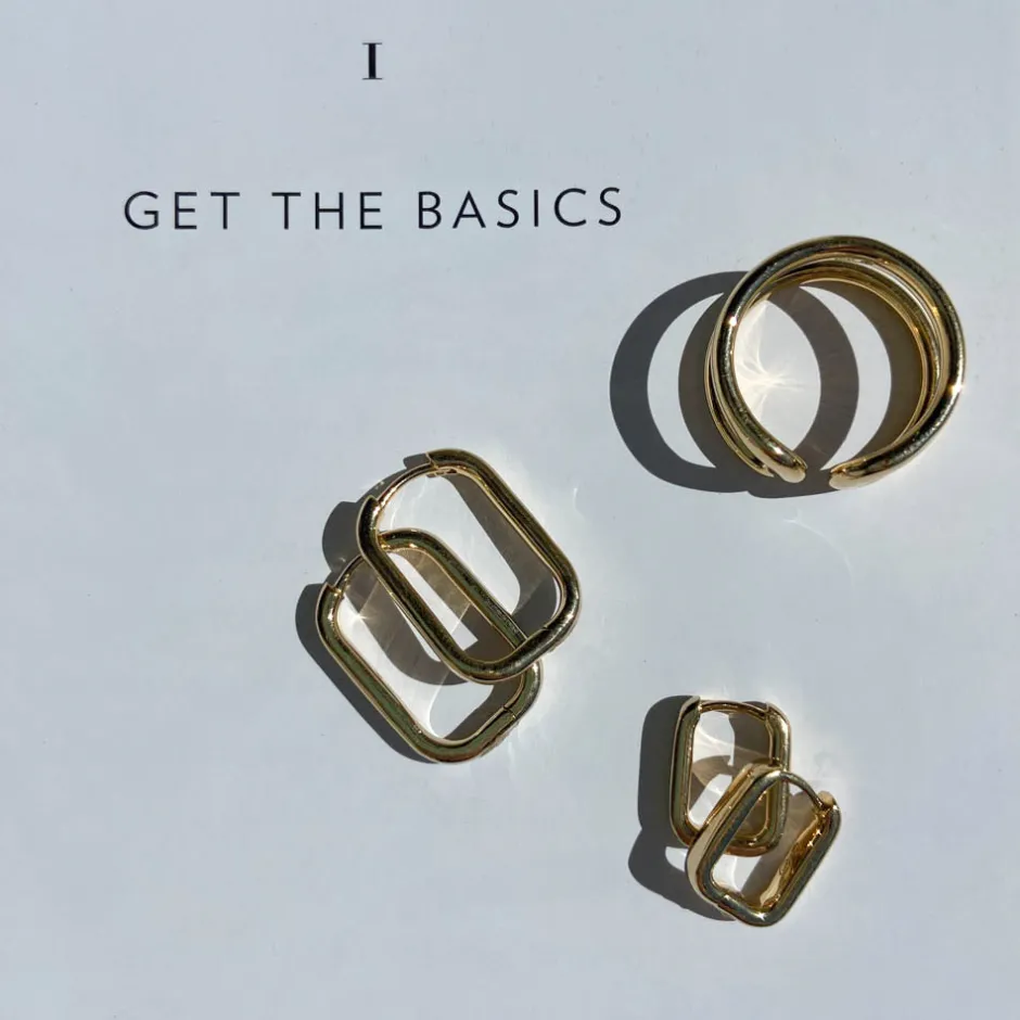 Clearance Mini Paperclip Earrings in Gold 18k Fine Gold Plated | Earrings