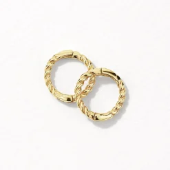 Online Mini Rope Sleeper Earrings in 10k Gold Earrings | Huggies