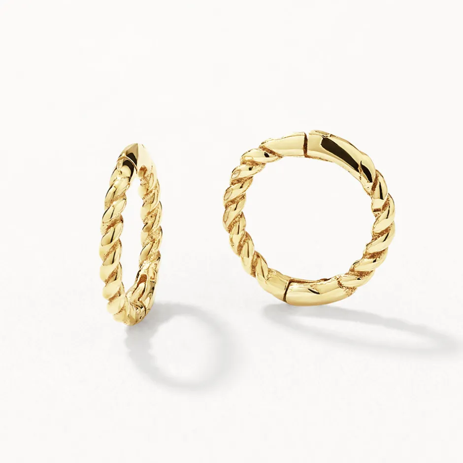 Online Mini Rope Sleeper Earrings in 10k Gold Earrings | Huggies