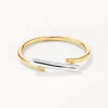 New Mixed Metal Bar Ring in Gold 18k Fine Gold Plated | Rings
