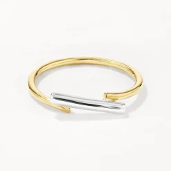New Mixed Metal Bar Ring in Gold 18k Fine Gold Plated | Rings