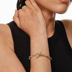 Clearance Mixed Metal Fob Paperclip Bracelet in Gold Bracelets & Bangles | Bracelets