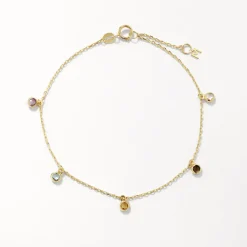 Best Multi Gemstone Droplet Bracelet in 10k Gold Natural Gemstones | Bracelets & Bangles