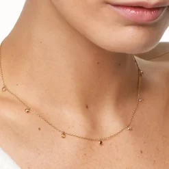 New Multi Gemstone Droplet Necklace in 10k Gold Natural Gemstones | Necklaces & Pendants