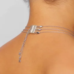 Outlet Multi Layered Necklace Connector in Silver Best Friend Gifts | Under $150