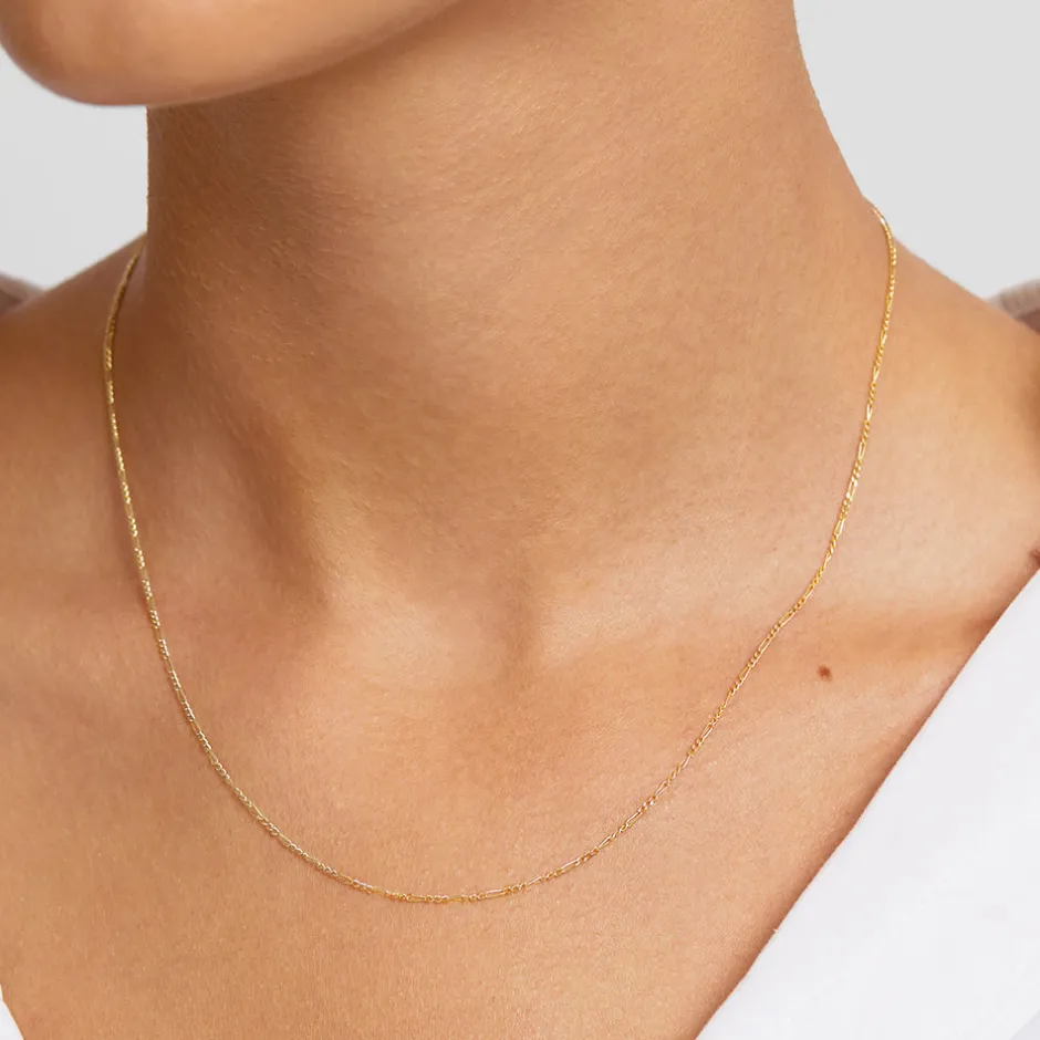 Fashion Oh So Fine Figaro Chain in Gold Gifts For Him | 18k Fine Gold Plated
