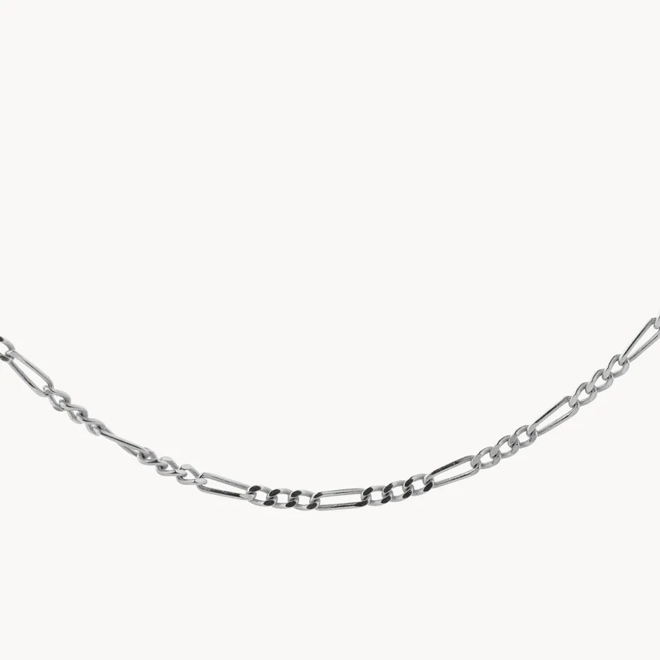 Hot Oh So Fine Figaro Chain Necklace in Silver Gifts For Him | 925 Sterling Silver