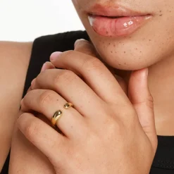 Hot Open Puff Dome Ring in Gold 18k Fine Gold Plated | Rings