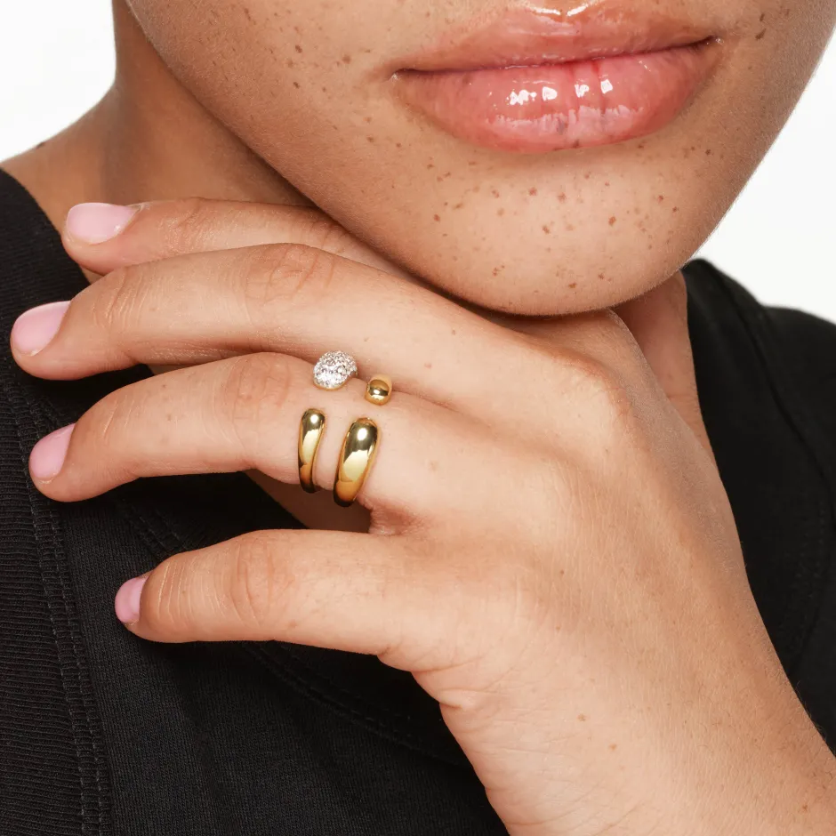 Hot Open Puff Dome Ring in Gold 18k Fine Gold Plated | Rings