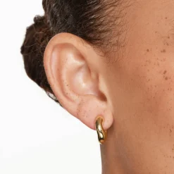 Discount Organic Curve Hoops in Gold 18k Fine Gold Plated | Earrings