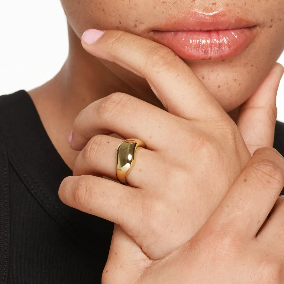 Outlet Organic Dome Ring in Gold 18k Fine Gold Plated | Rings