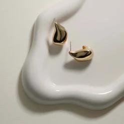 Hot Organic Drop Earrings in Gold 18k Fine Gold Plated | Earrings