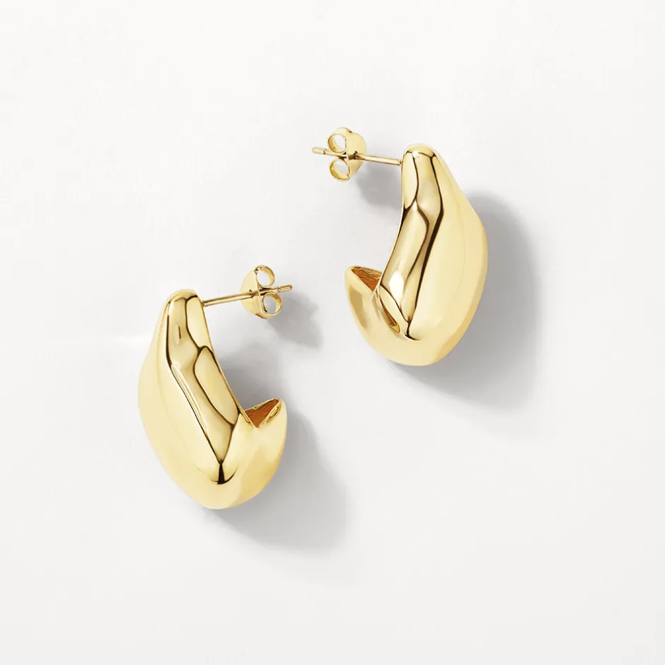 Hot Organic Drop Earrings in Gold 18k Fine Gold Plated | Earrings