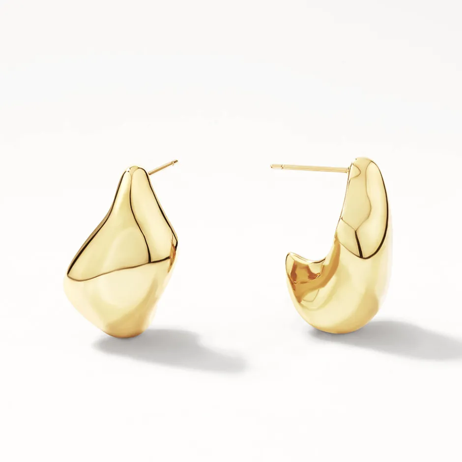 Hot Organic Drop Earrings in Gold 18k Fine Gold Plated | Earrings