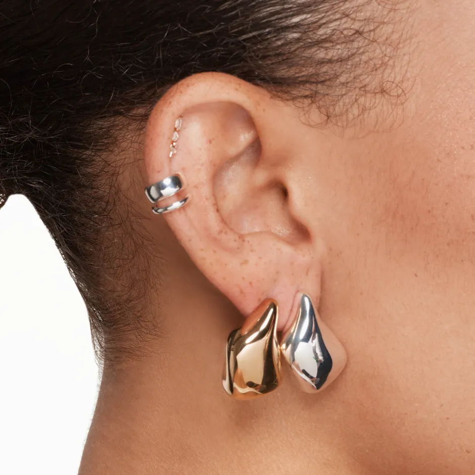 Hot Organic Drop Earrings in Gold 18k Fine Gold Plated | Earrings