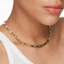 Best Organic Hammered Plate Necklace in Gold 18k Fine Gold Plated | Necklaces & Pendants