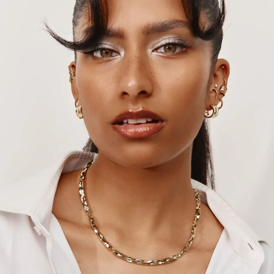 Best Organic Hammered Plate Necklace in Gold 18k Fine Gold Plated | Necklaces & Pendants