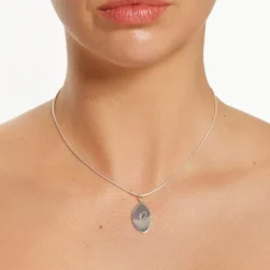 Hot Organic Oblong Pendant in Silver Under $150 | 925 Sterling Silver