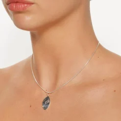 Hot Organic Oblong Pendant in Silver Under $150 | 925 Sterling Silver