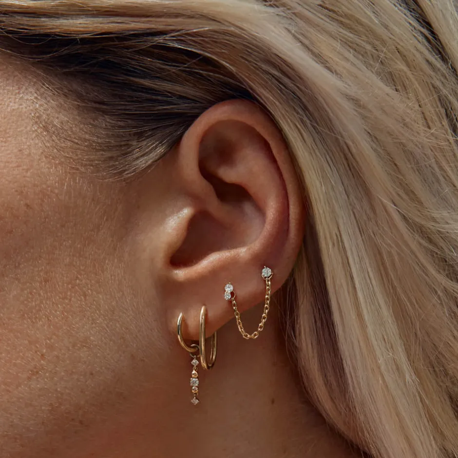Fashion Oval Paperclip Hoop Earrings in 10k Gold Gifts For Him | 10k Gold