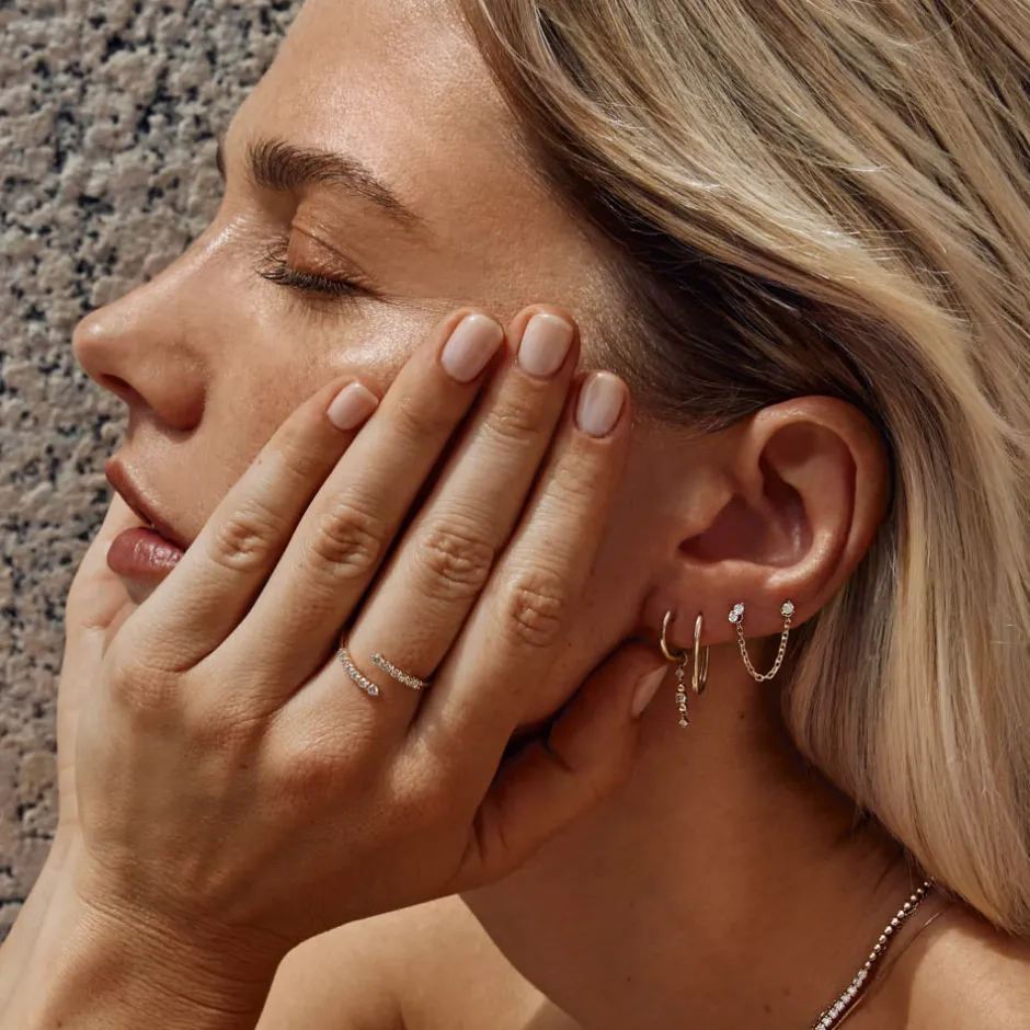 Fashion Oval Paperclip Hoop Earrings in 10k Gold Gifts For Him | 10k Gold