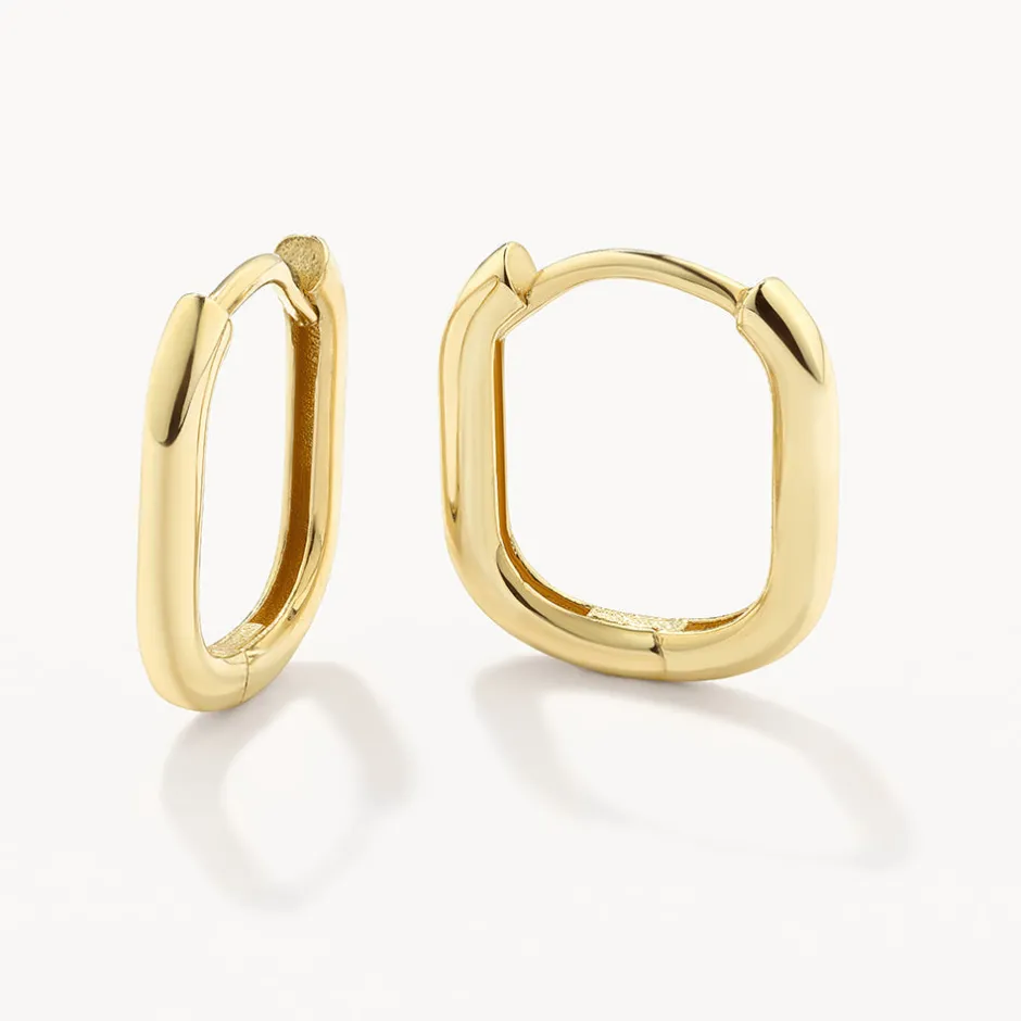 Hot Oval Paperclip Huggie Earrings in 10k Gold 10k Gold | Unisex