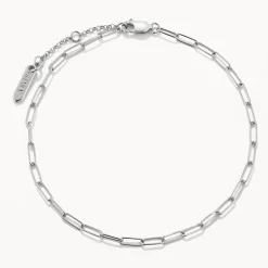 Outlet Paperclip Chain Anklet in Silver Gifts For Him | 925 Sterling Silver