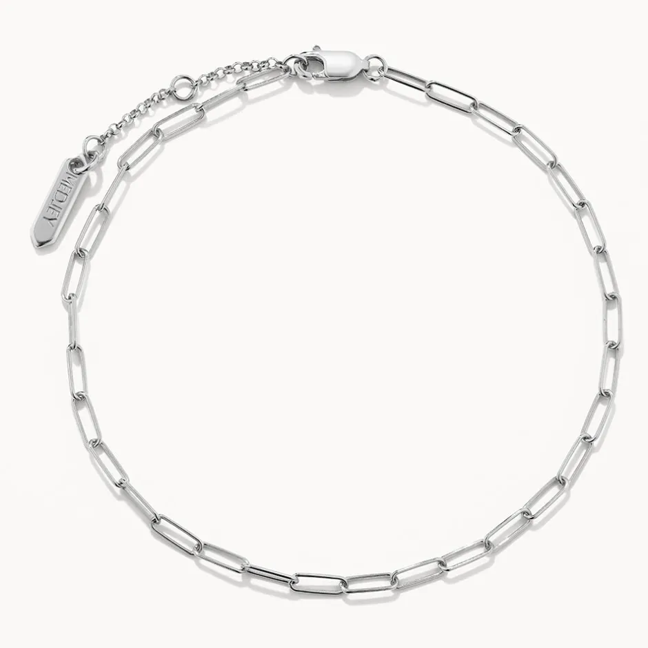 Outlet Paperclip Chain Anklet in Silver Gifts For Him | 925 Sterling Silver