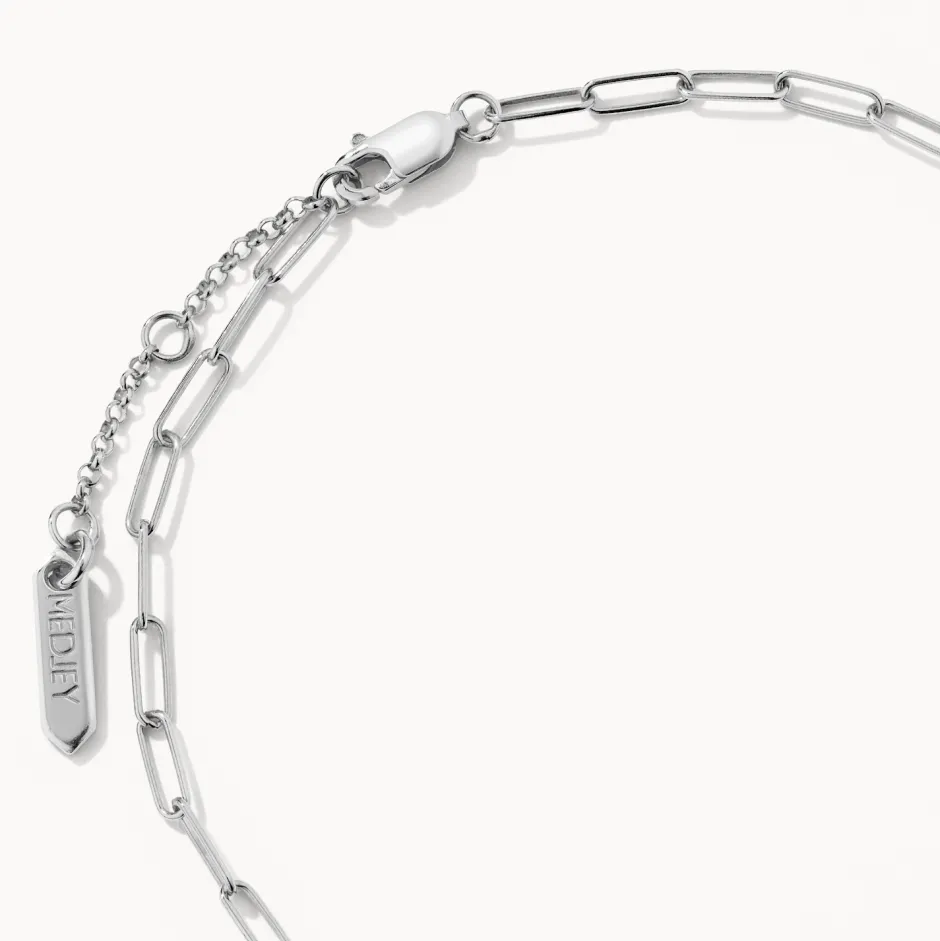 Outlet Paperclip Chain Anklet in Silver Gifts For Him | 925 Sterling Silver