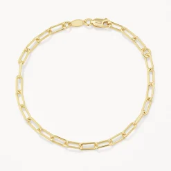 Discount Paperclip Chain Bracelet in Gold Gifts For Him | 18k Fine Gold Plated