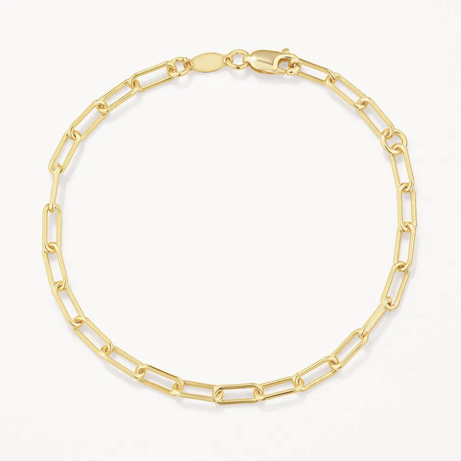 Discount Paperclip Chain Bracelet in Gold Gifts For Him | 18k Fine Gold Plated