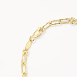 Discount Paperclip Chain Bracelet in Gold Gifts For Him | 18k Fine Gold Plated