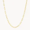 Online Paperclip Chain Necklace in Gold Gifts For Him | 18k Fine Gold Plated