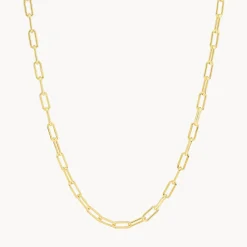 Online Paperclip Chain Necklace in Gold Gifts For Him | 18k Fine Gold Plated