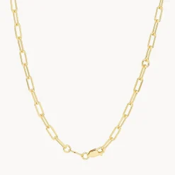 Online Paperclip Chain Necklace in Gold Gifts For Him | 18k Fine Gold Plated