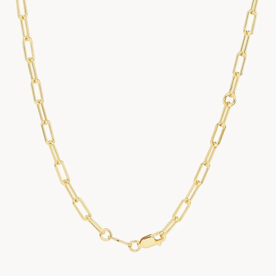 Online Paperclip Chain Necklace in Gold Gifts For Him | 18k Fine Gold Plated