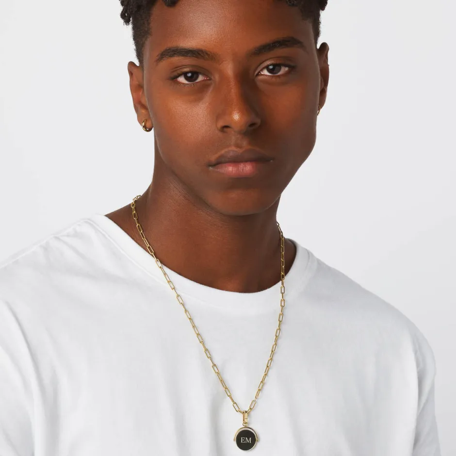 Online Paperclip Chain Necklace in Gold Gifts For Him | 18k Fine Gold Plated