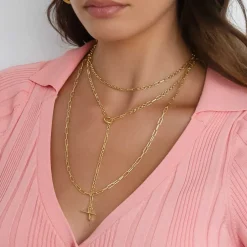 Online Paperclip Chain Necklace in Gold Gifts For Him | 18k Fine Gold Plated
