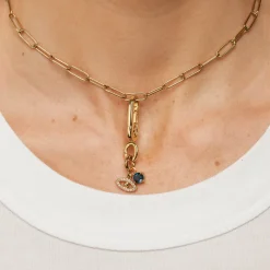 New Paperclip Pendant Charm Connector in Gold 18k Fine Gold Plated | Personalisation
