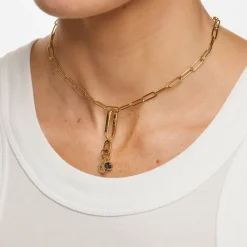 New Paperclip Pendant Charm Connector in Gold 18k Fine Gold Plated | Personalisation