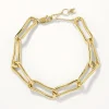 Discount Pinched Paperclip Chain Bracelet in Gold 18k Fine Gold Plated | Bracelets & Bangles