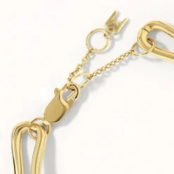 Discount Pinched Paperclip Chain Bracelet in Gold 18k Fine Gold Plated | Bracelets & Bangles