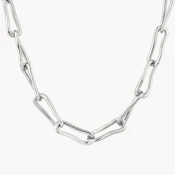 Online Pinched Paperclip Chain Necklace in Silver 925 Sterling Silver | Necklaces & Pendants